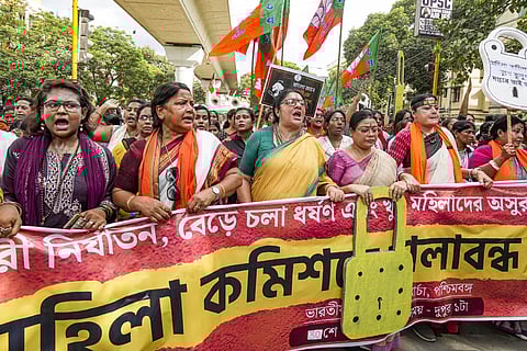 BJP protest against Kolkata rape-murder case
